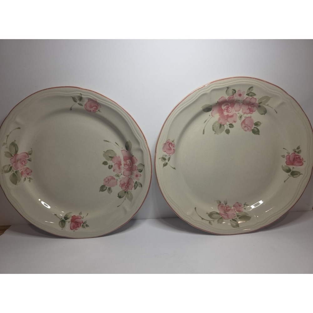 Set Of 2 Gibson Vintage Roseland 10 1/2 Inch Dinner Plate
